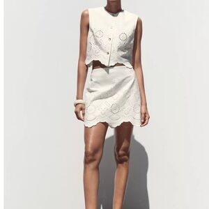 Zara Embroidered Skort & Vest!  Complete Gameday Outfit!